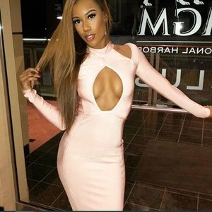 Pink midi dress House of CB